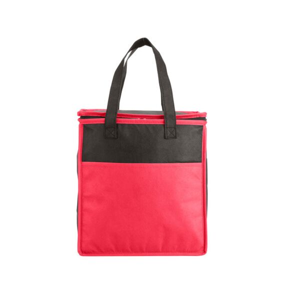 Two-Tone Flat Top Insulated Non-Woven Shopping Tote Bag Thumbnail