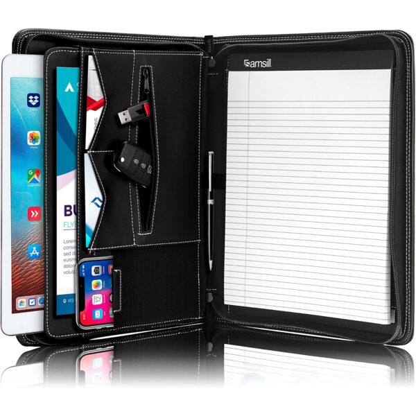 Leather Zippered Portfolio Organizer Thumbnail